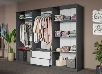 Set dormitor complet Gri cu Flagstaff Oak - Sidney - C61 - mobidea
