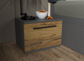Set noptiere Gri cu usa Flagstaff Oak - Sidney