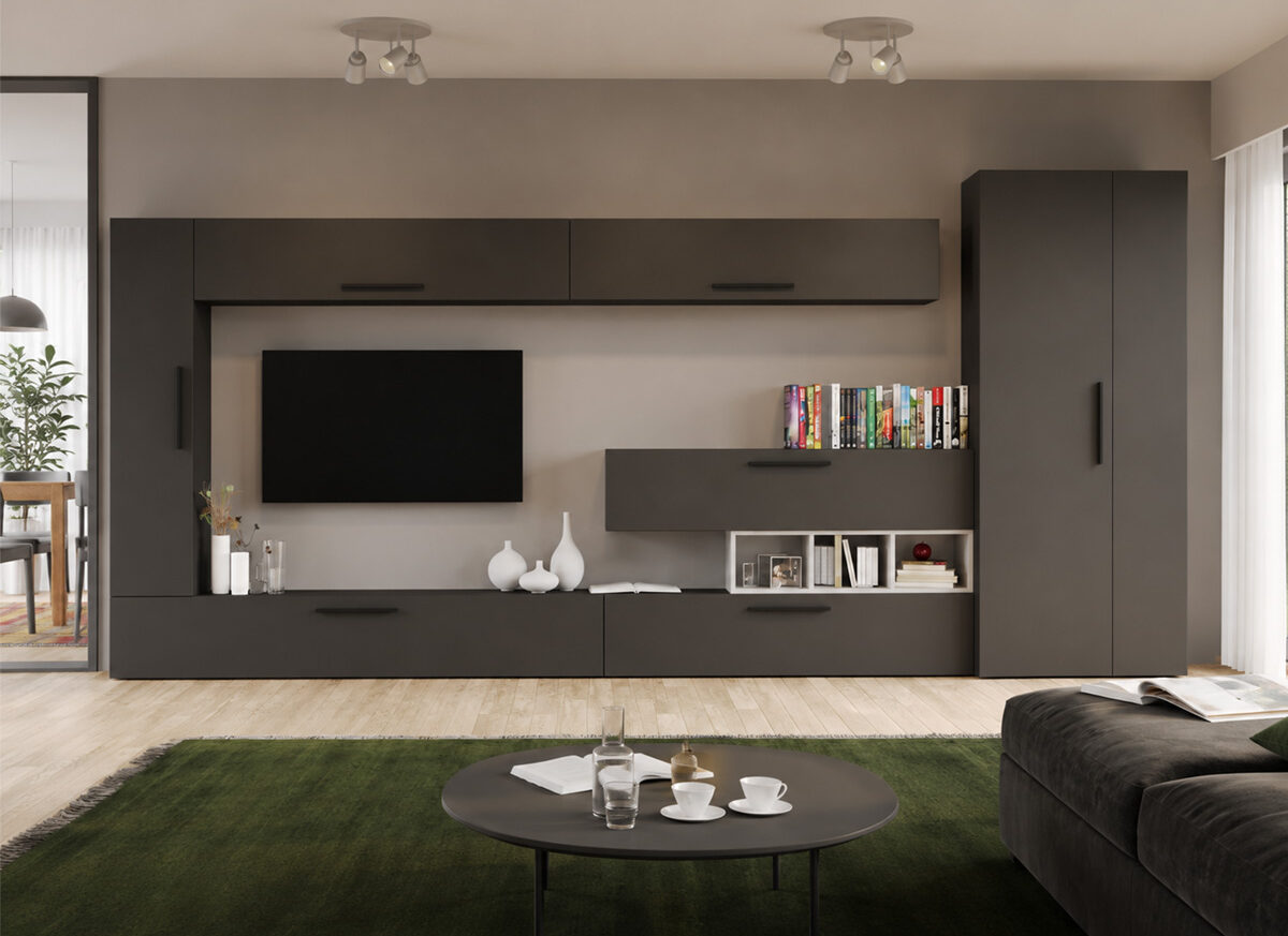 Set Mobilier Living Gri Antracit Remy-C07