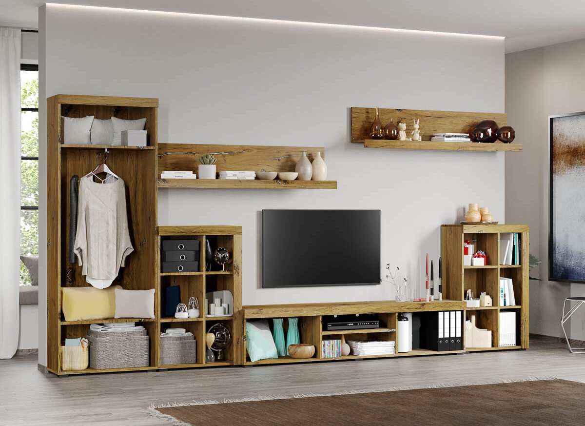 Set Mobilier Living Gri cu Flagstaff-Atena-C12 deschis