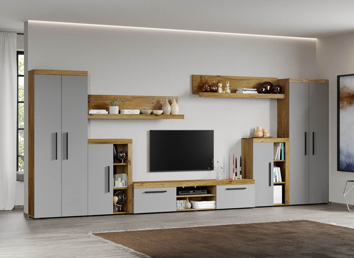 Set Mobilier Living Gri cu Flagstaff-Atena-C13 inchis
