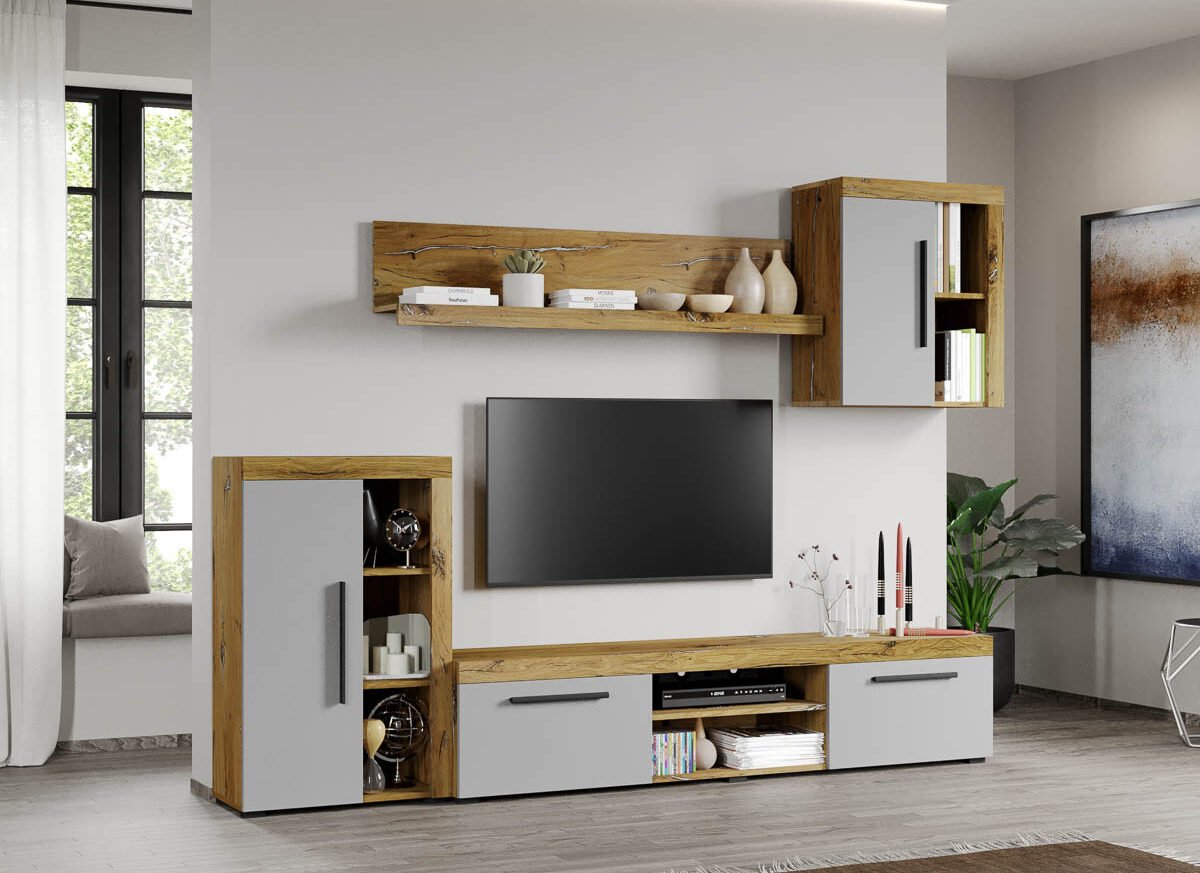 Set Mobilier Living Gri cu Flagstaff-Atena-C04 inchis