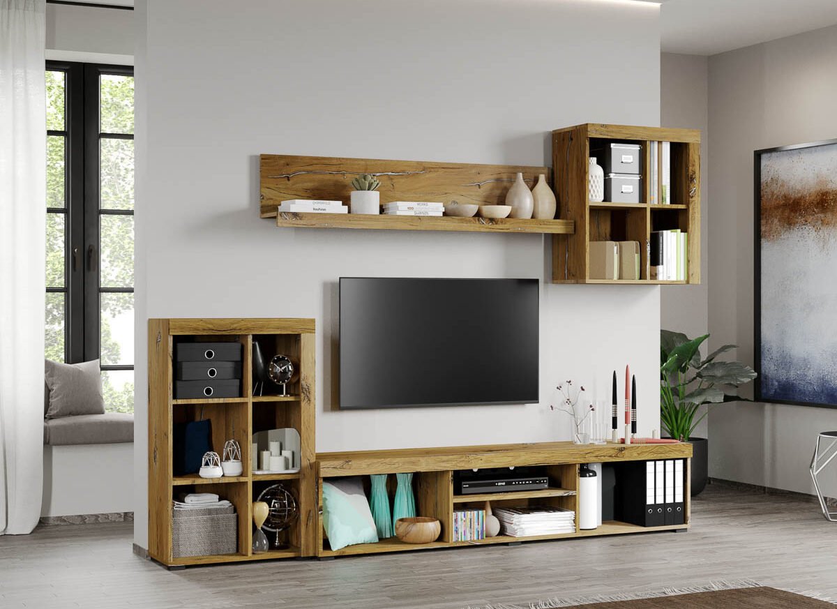 Set Mobilier Living Gri cu Flagstaff-Atena-C04 deschis