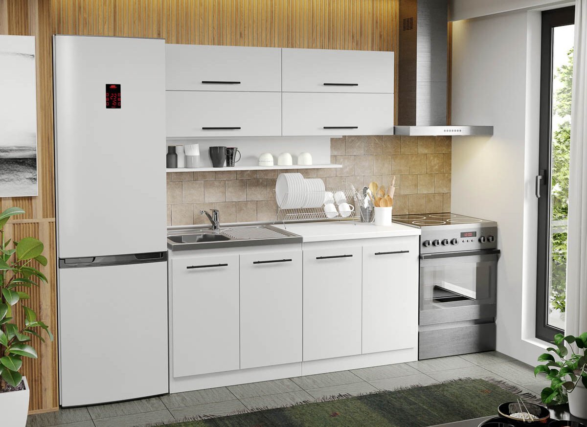 Mobila Bucatarie alba Sofi - 43 - 160 cm