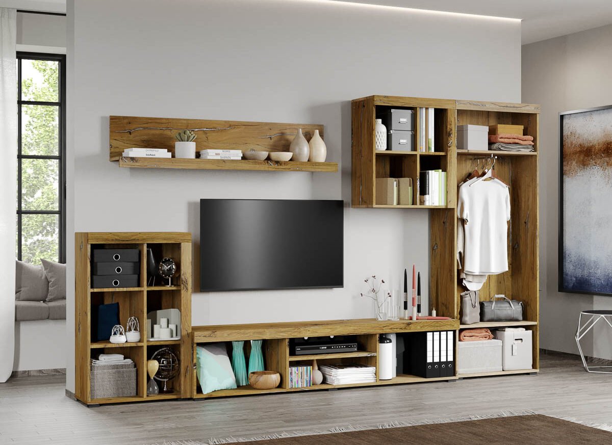 Set Mobilier Living Gri cu Flagstaff-Atena-C05 deschis