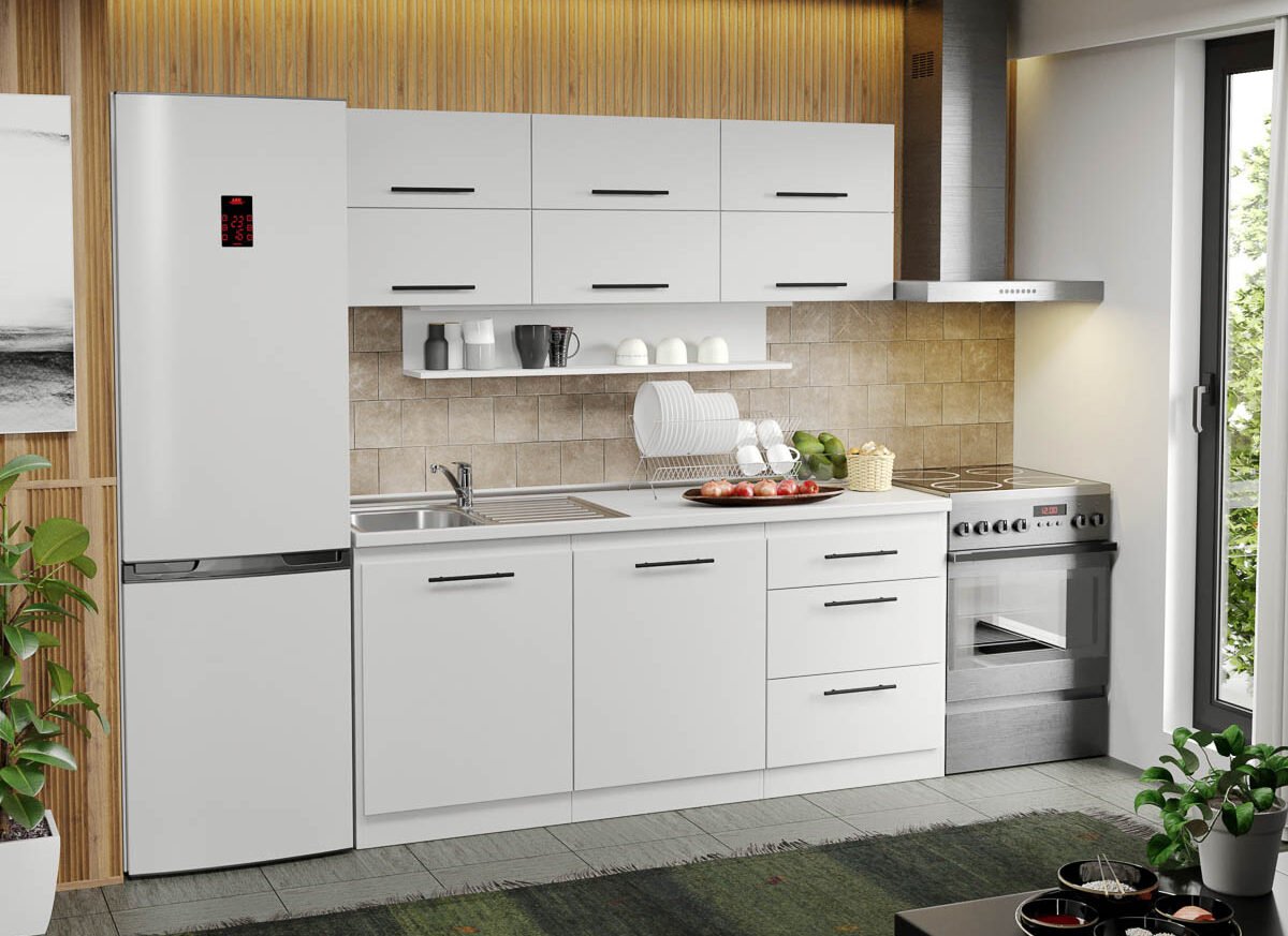 Mobila Bucatarie alba Sofi - 55 - 180 cm