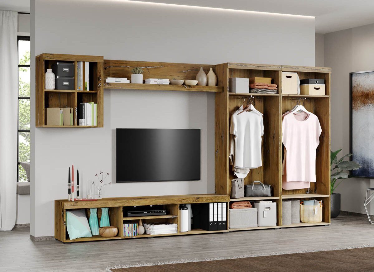 Set Mobilier Living Gri cu Flagstaff-Atena-C08 deschis