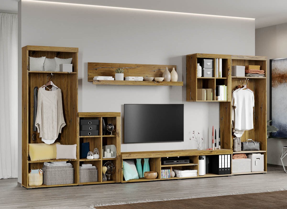 Set Mobilier Living Gri cu Flagstaff-Atena-C09 deschis