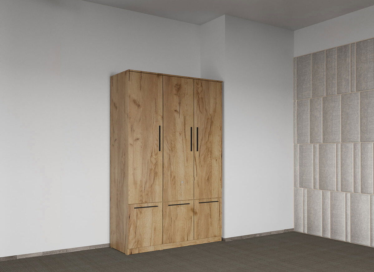 Dulap dormitor Stejar Auriu 3U - Madrid