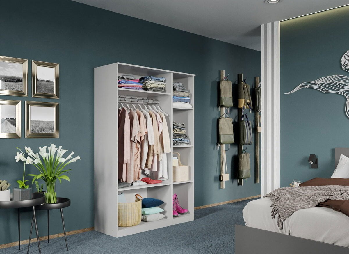Dulap dormitor Alb 3U - Madrid deschis