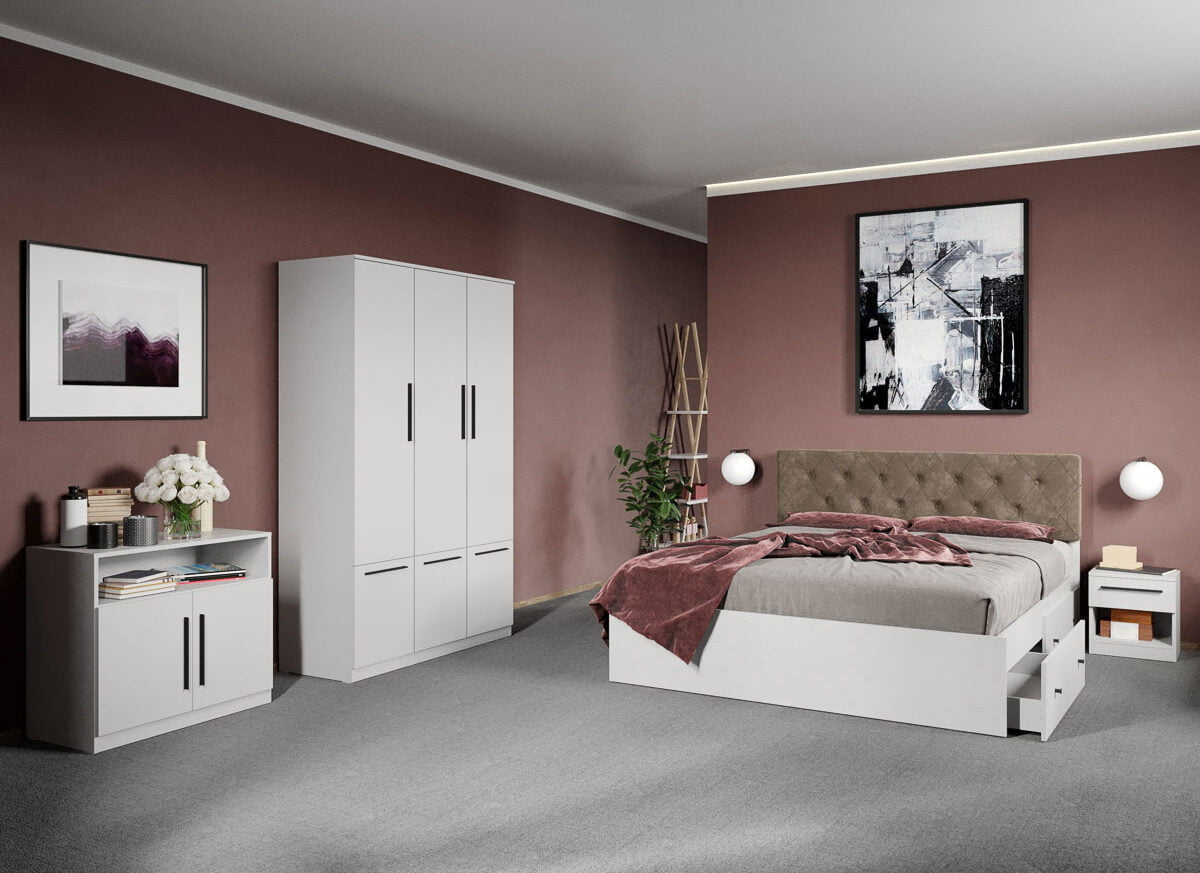 Set dormitor complet Alb - Madrid - C34
