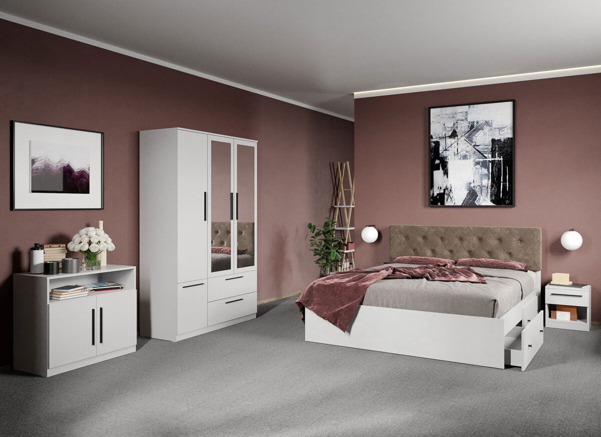Set dormitor complet Alb - Madrid - C36