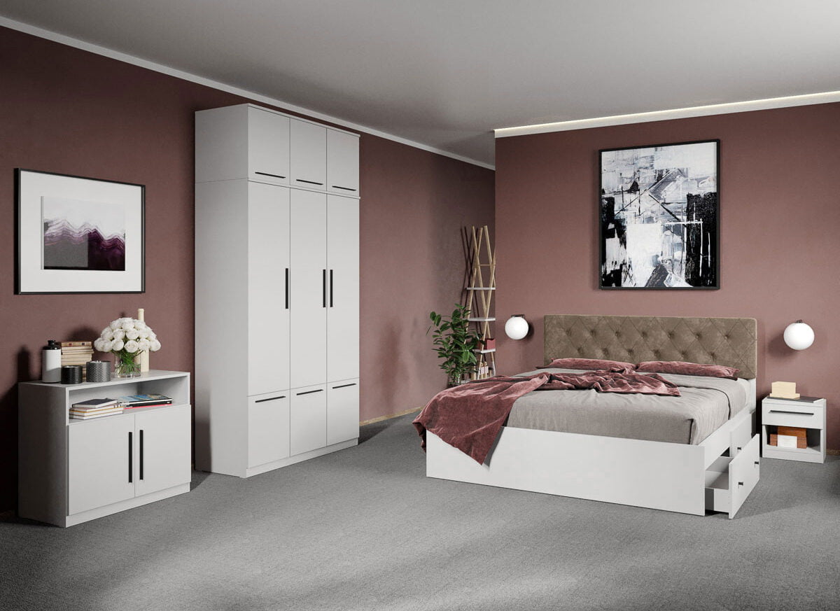 Set dormitor complet Alb - Madrid - C38