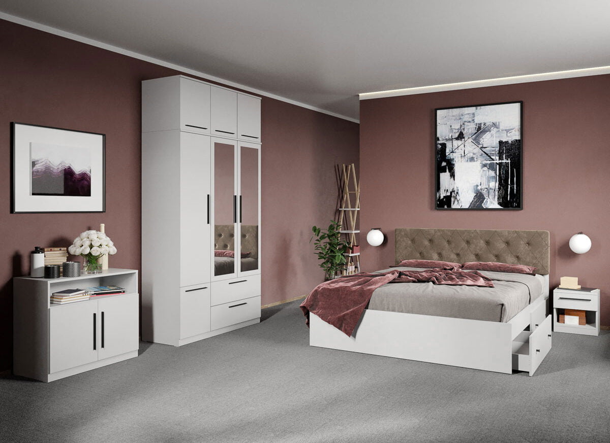 Set dormitor complet Alb - Madrid - C40