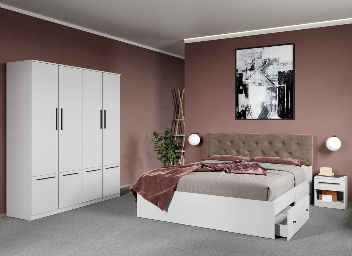 Set dormitor complet Alb - Madrid - C41