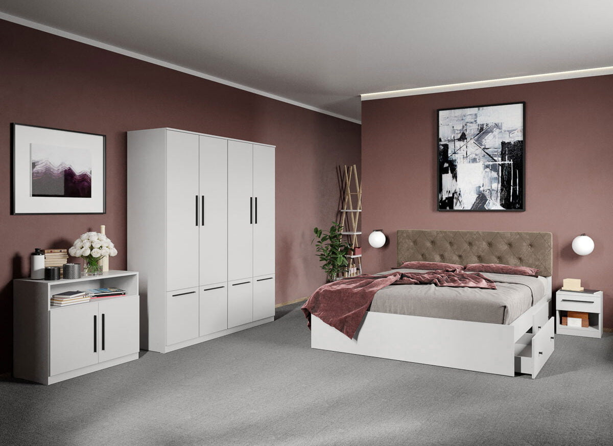 Set dormitor complet Alb - Madrid - C42
