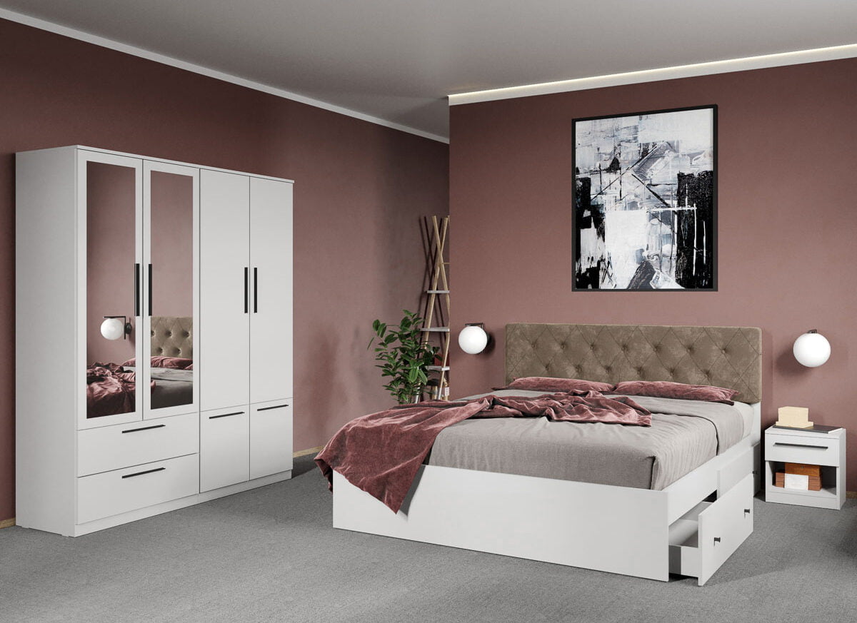 Set dormitor complet Alb - Madrid - C43