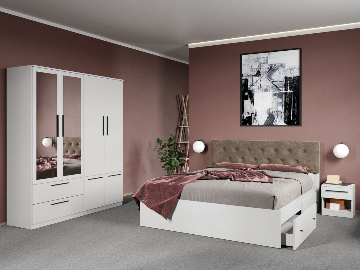 Set dormitor complet Alb - Madrid - C43