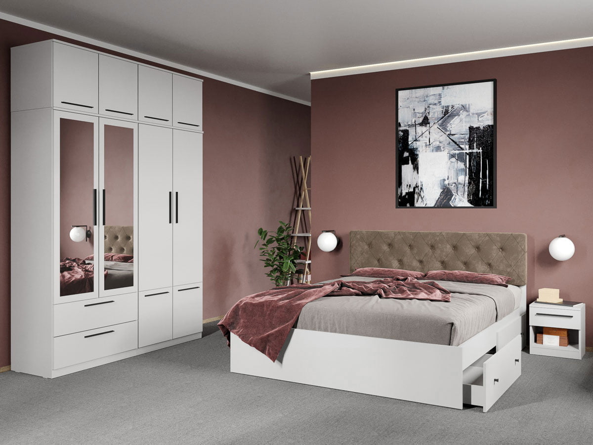 Set dormitor complet Alb - Madrid - C47