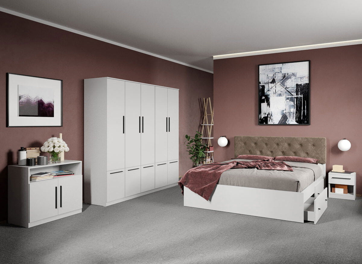 Set dormitor complet Alb - Madrid - C50