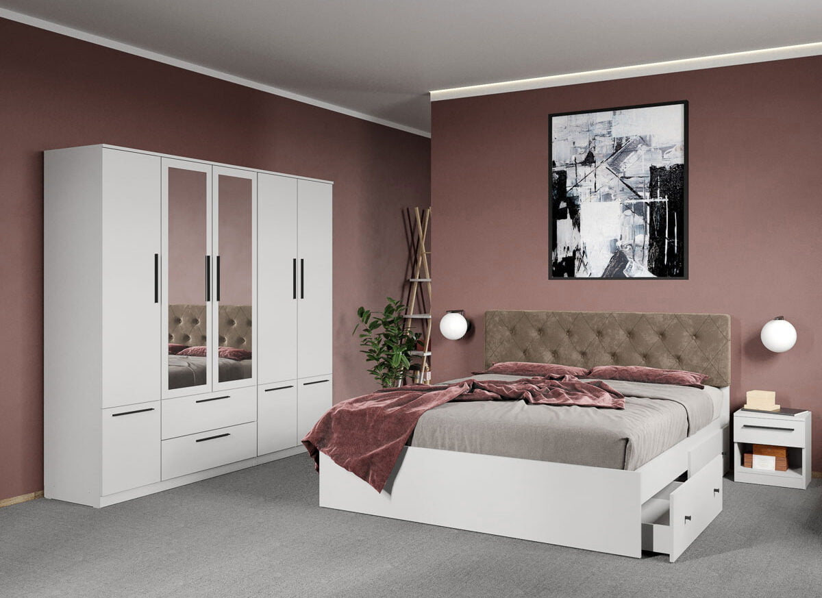 Set dormitor complet Alb - Madrid - C51