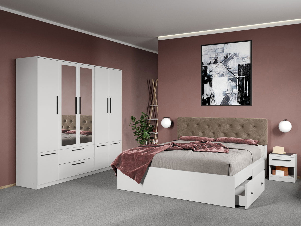 Set dormitor complet Alb - Madrid - C51