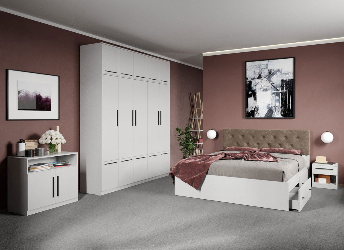 Set dormitor complet Alb - Madrid - C54