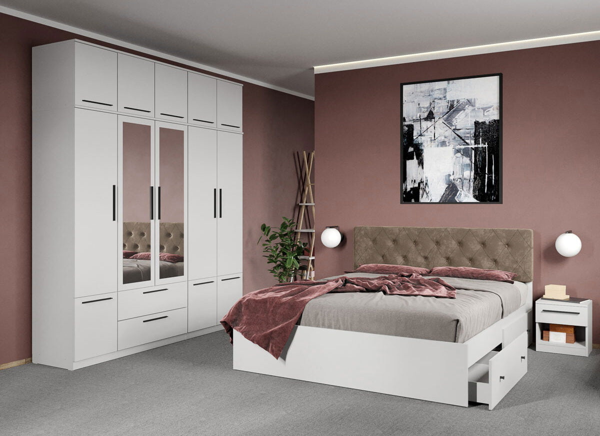Set dormitor complet Alb - Madrid - C55