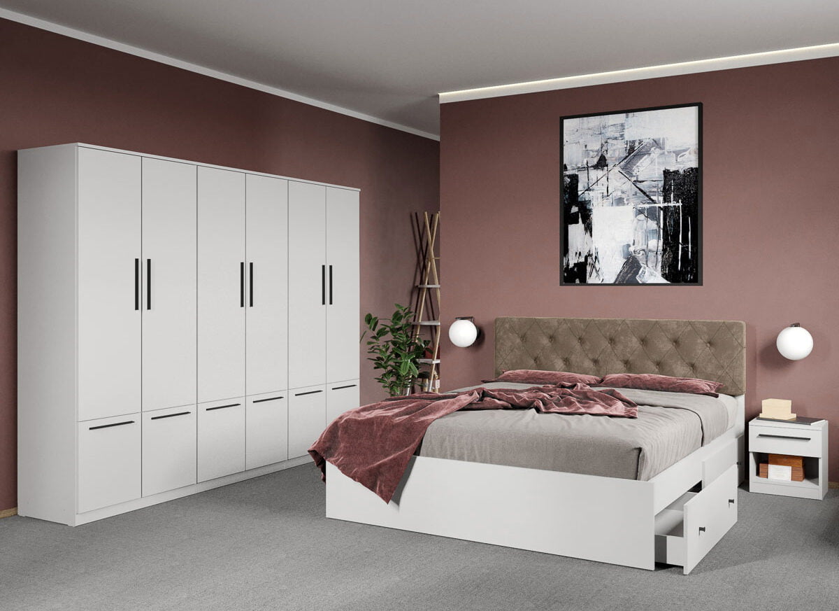 Set dormitor complet Alb - Madrid - C57