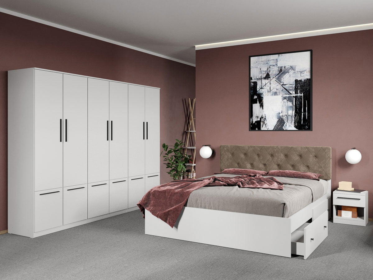 Set dormitor complet Alb - Madrid - C57