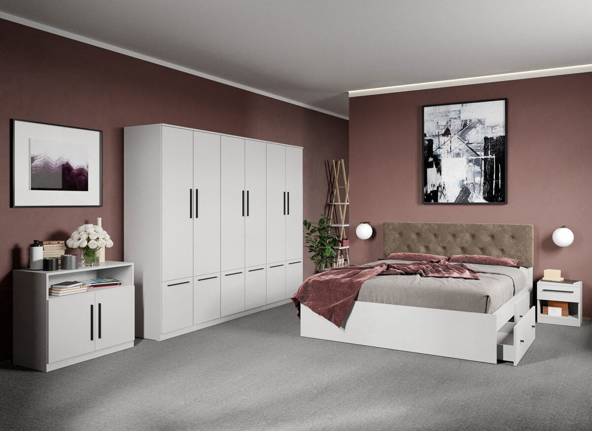 Set dormitor complet Alb - Madrid - C58