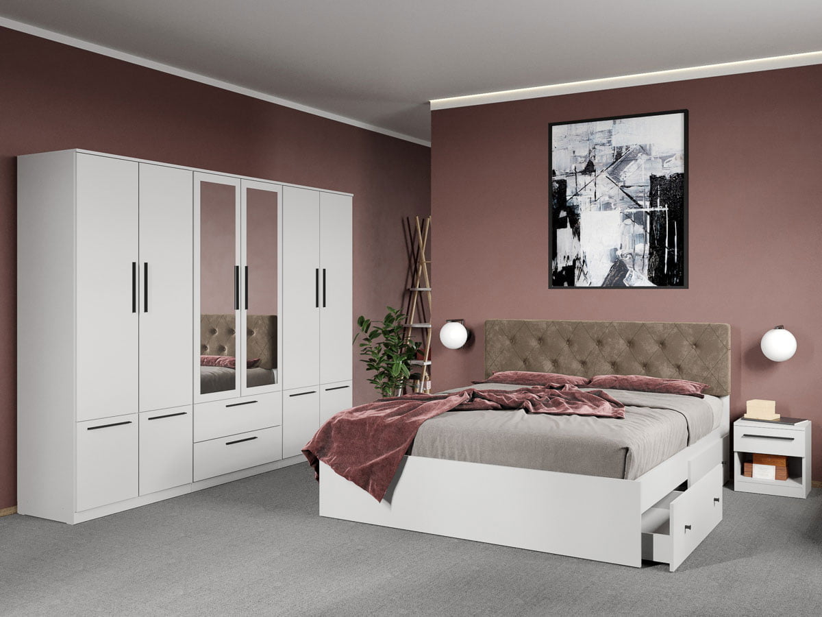 Set dormitor complet Alb - Madrid - C59