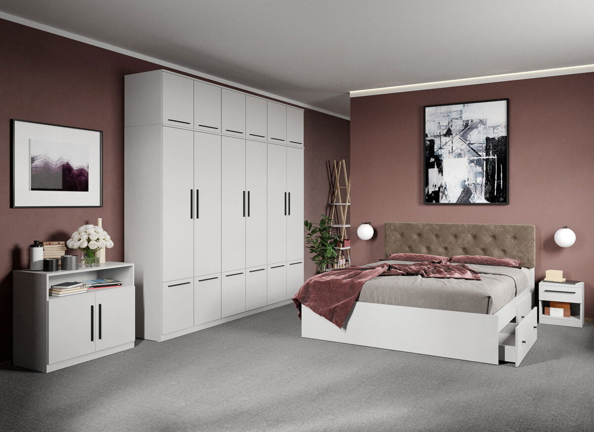 Set dormitor complet Alb - Madrid - C62