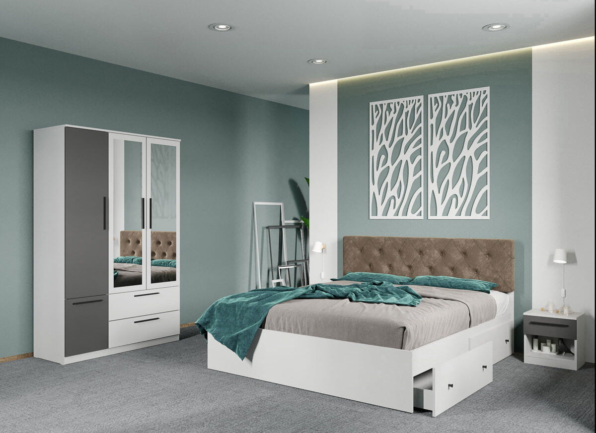 Set dormitor complet Gri - Madrid - C99