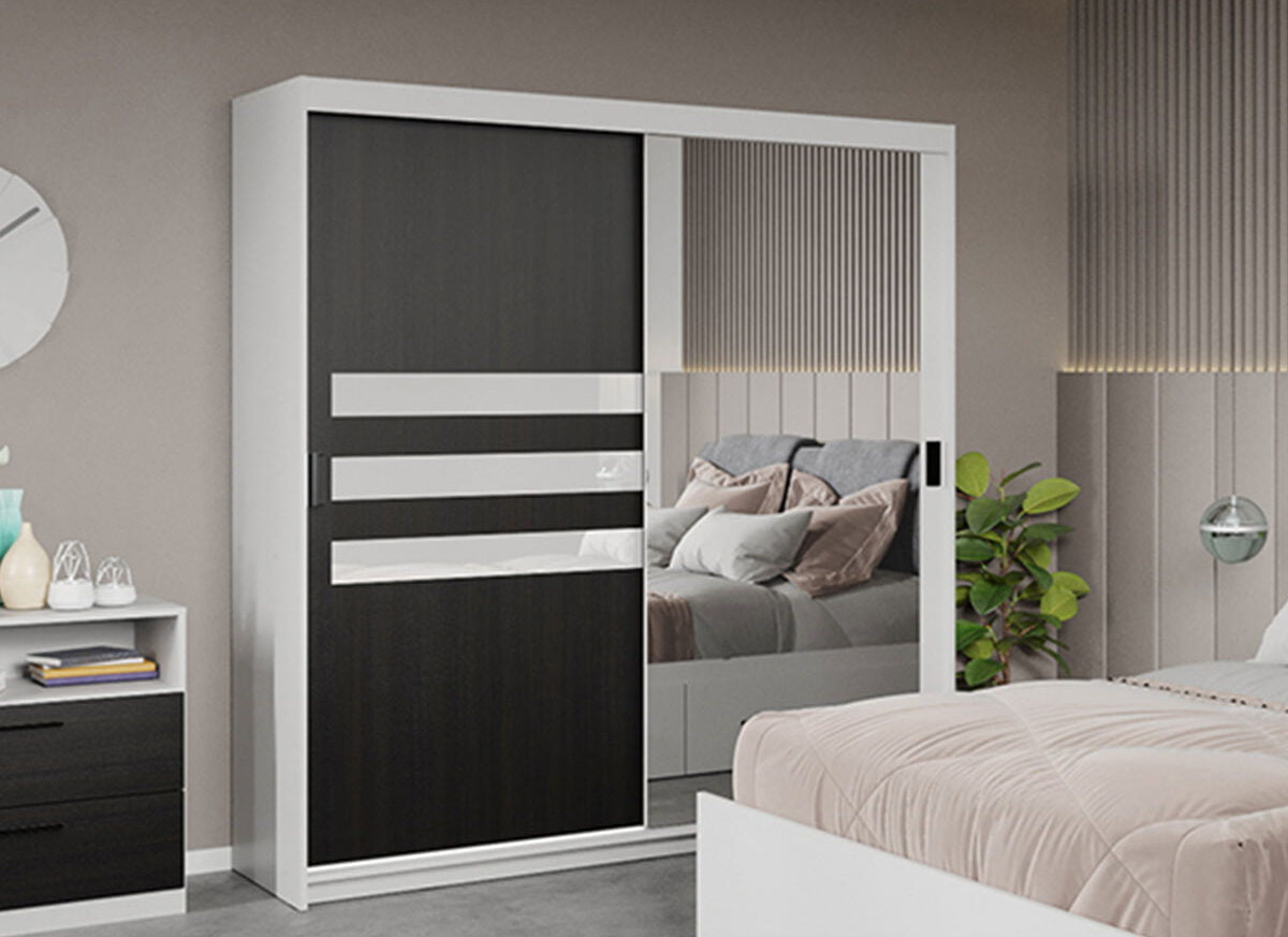 Dressing / Dulap dormitor Ferrara+Oglinda 184 - Glass