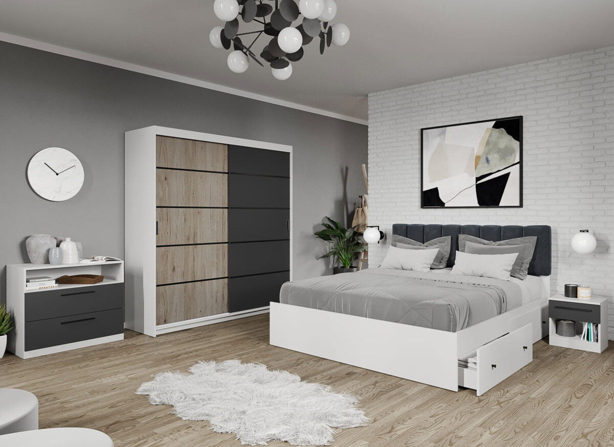 Set dormitor complet Gri cu San Remo - Eclipse - C9