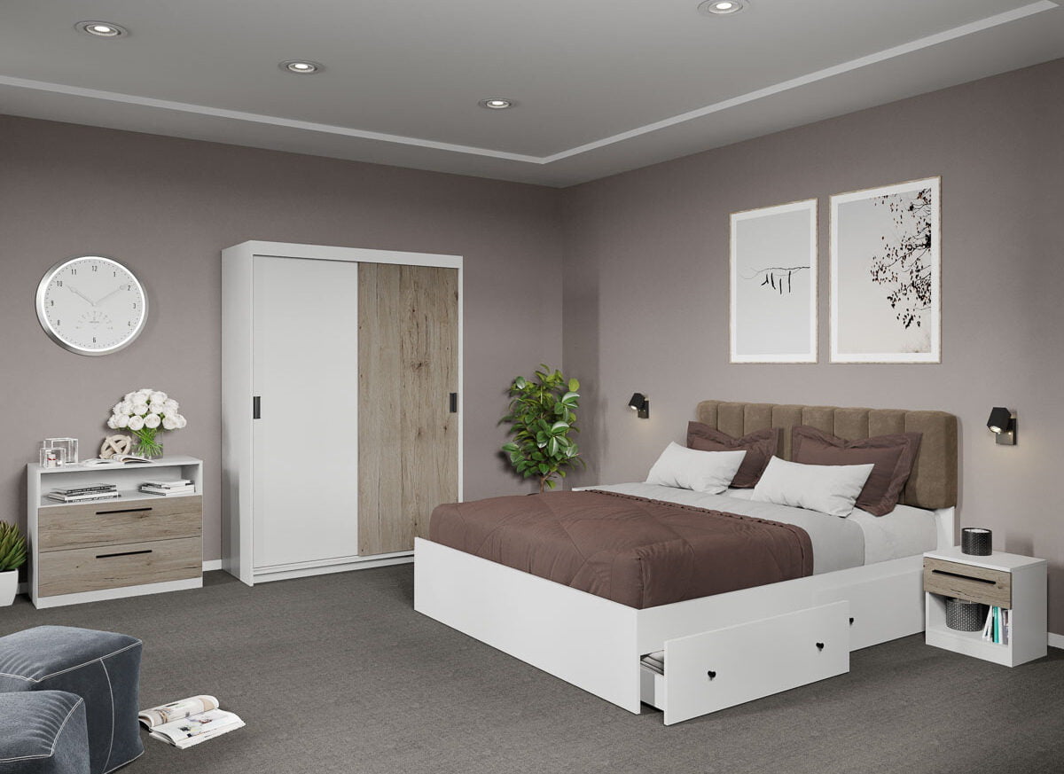 Set dormitor complet San Remo+Alb - Karin - C27
