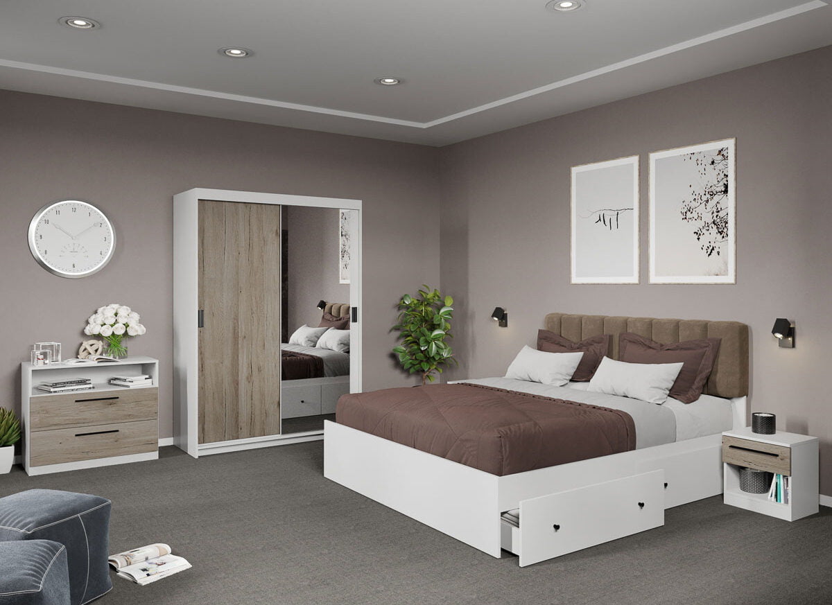 Set dormitor complet San Remo+Oglinda - Karin - C28