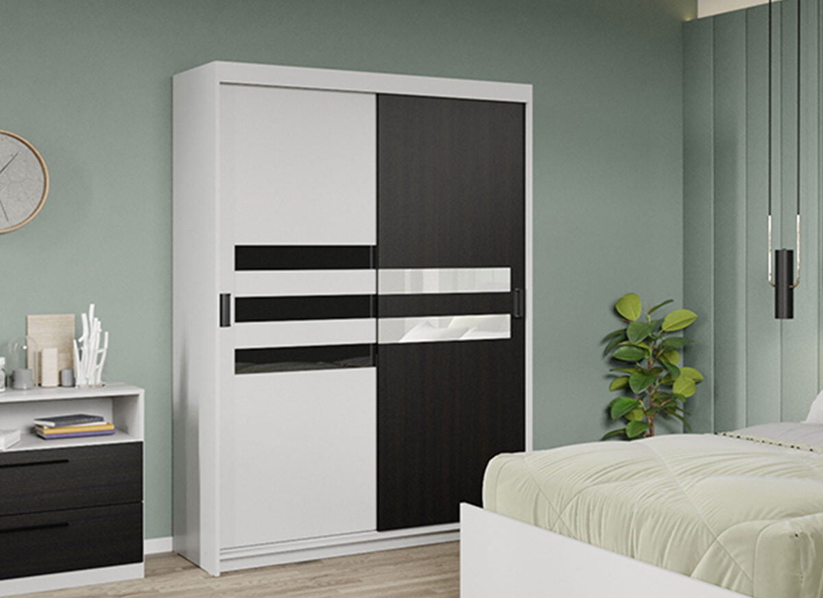 Dressing / Dulap dormitor Ferrara+Alb 138 - Glass