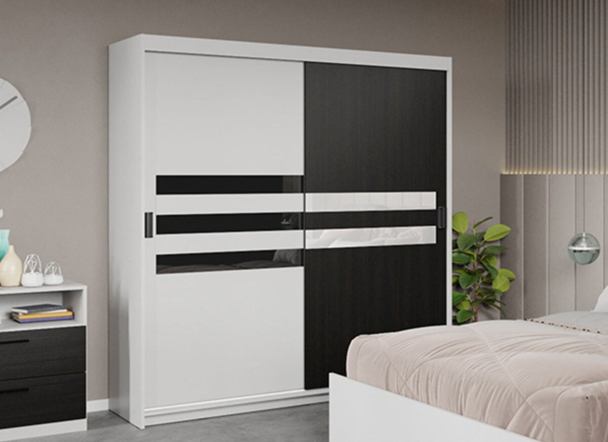Dressing / Dulap dormitor Ferrara+Alb 184 - Glass