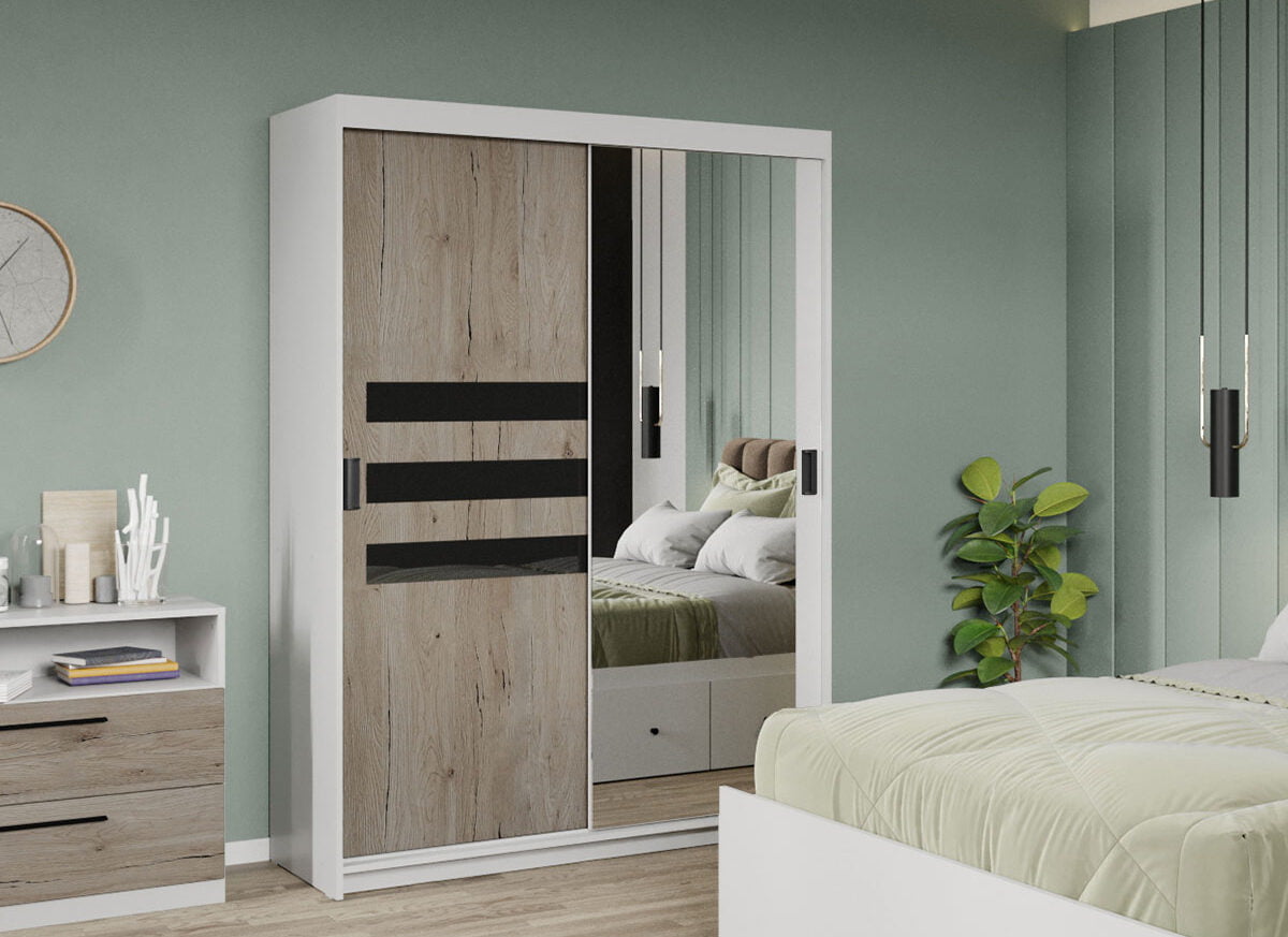 Dressing/Dulap dormitor San Remo+Oglinda 138 - Glass