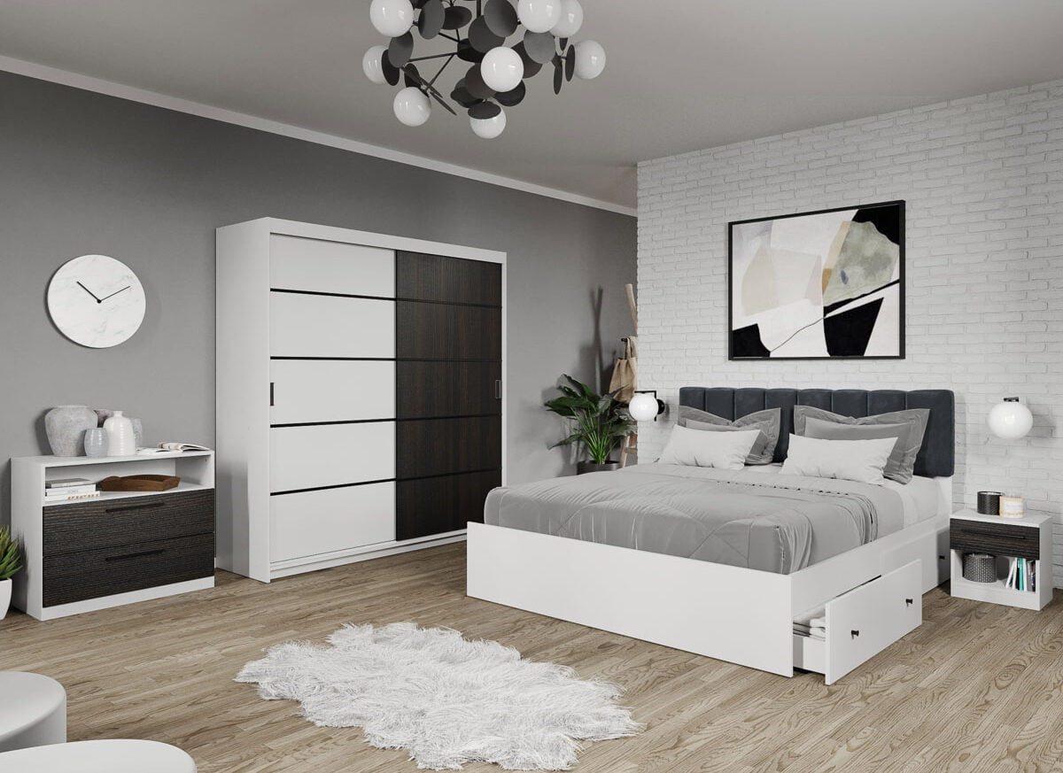 Set dormitor complet Ferrara+Alb - Eclipse - C2