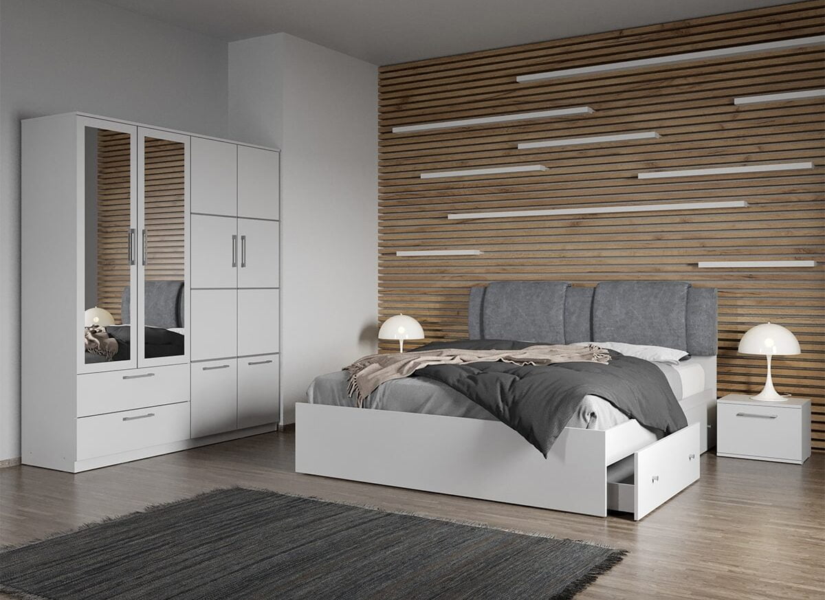 Set dormitor complet Alb - Acapulco - C7