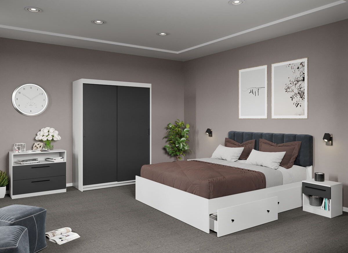 Set dormitor complet Gri - Karin - C22