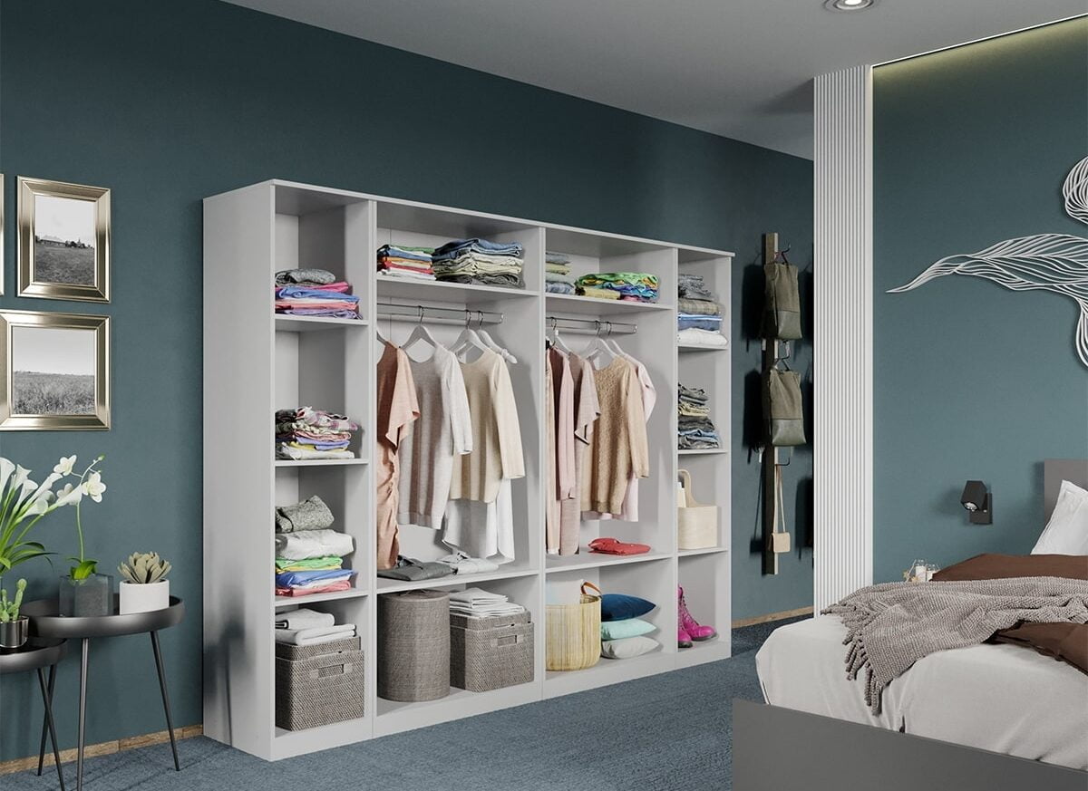 Dulap dormitor Alb V2 6U - Acapulco deschis