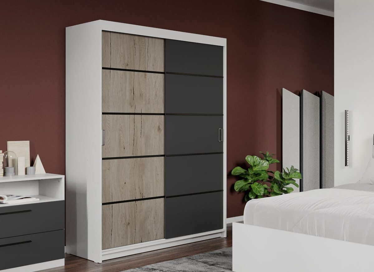 Dressing / Dulap dormitor Gri+San Remo 138 - Elis