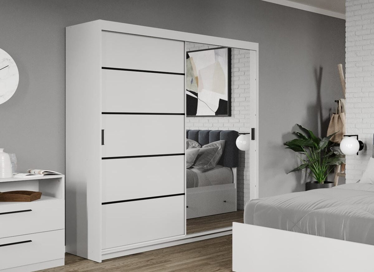 Dressing / Dulap dormitor Oglinda+Alb 184 - Elis