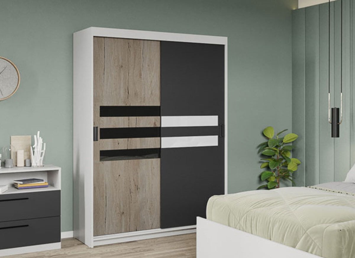 Dressing / Dulap dormitor Gri+San Remo 138 - Glass