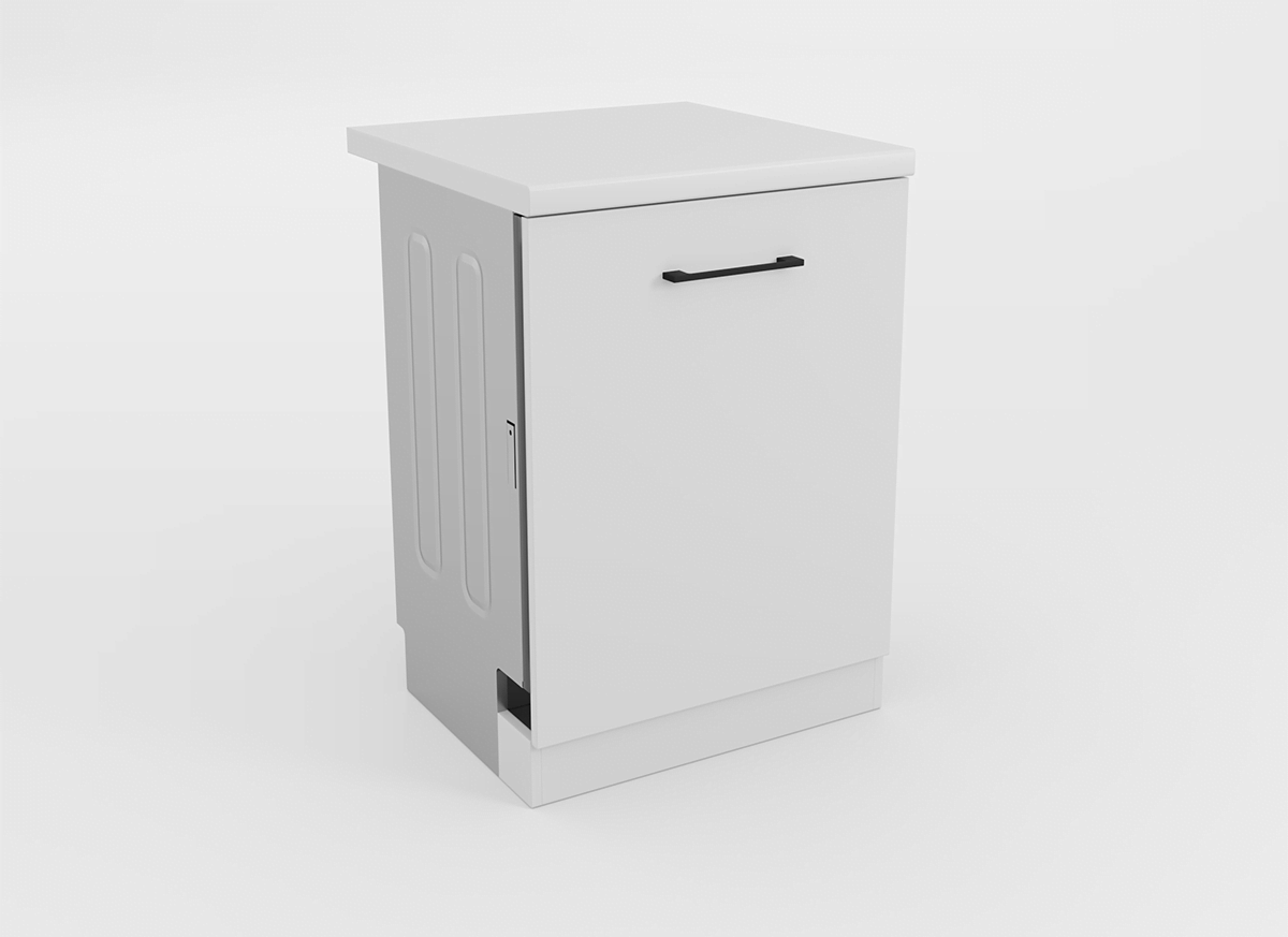 Front masina de spalat vase alb - Bucataria Sofi-inchis
