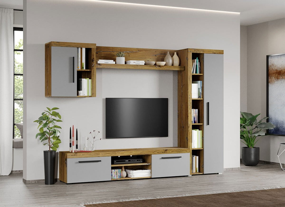 Set Mobilier Living Gri cu Flagstaff-Atena-C15